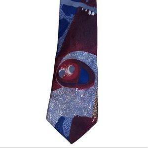 Retro Geometric Abstract Multicolored Tie